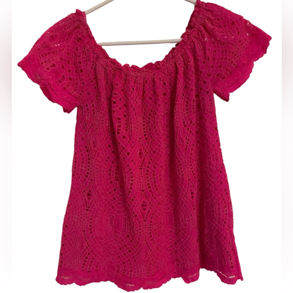 LILLY PULITZER “La Fortuna” Lace Off the Shoulder Top Size XS